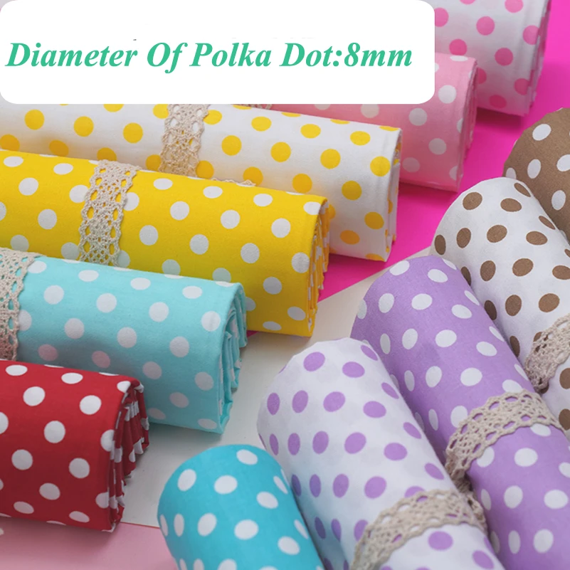 100% Cotton Polka Dot DIY Sewing Fabric Paint for Doll Clothes Home textile 50x160cm
