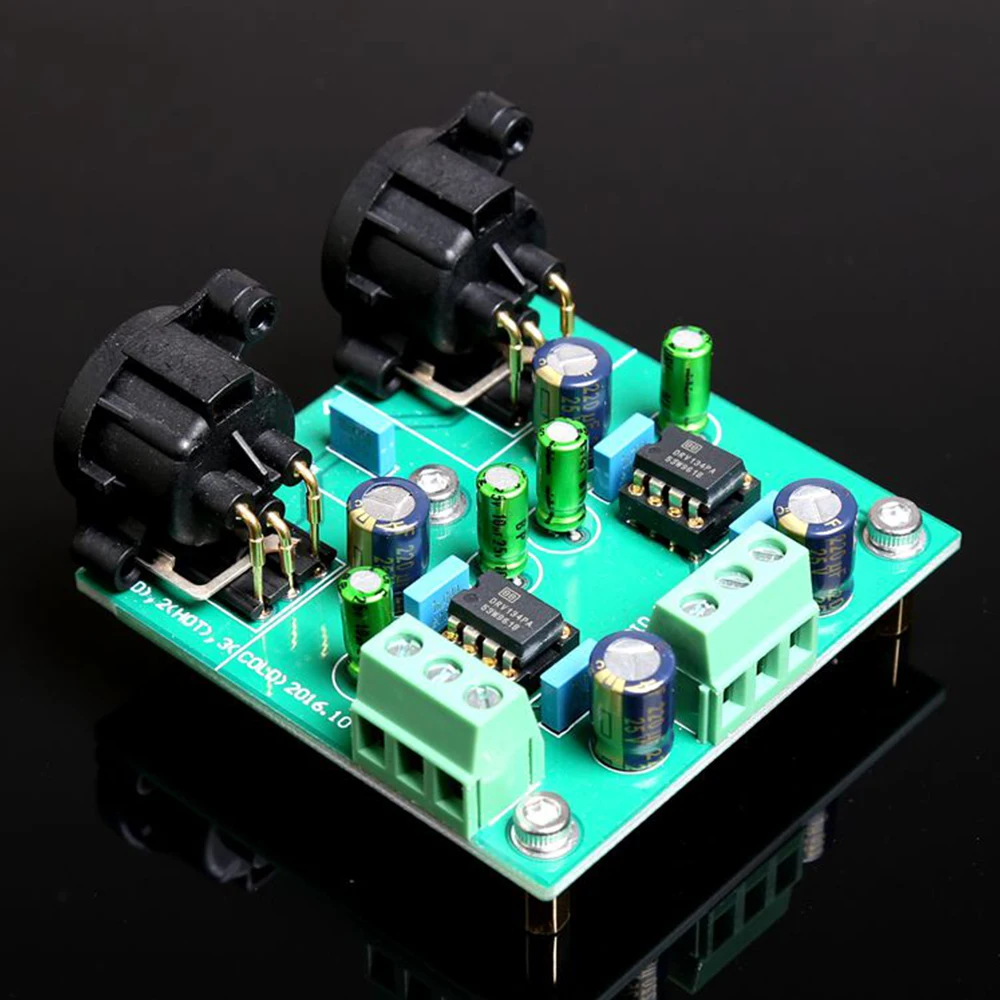 Placa do pwb/drv134pa canal duplo de alto desempenho single-ended para equilibrar placa terminada 63*63mm (segunda versão)