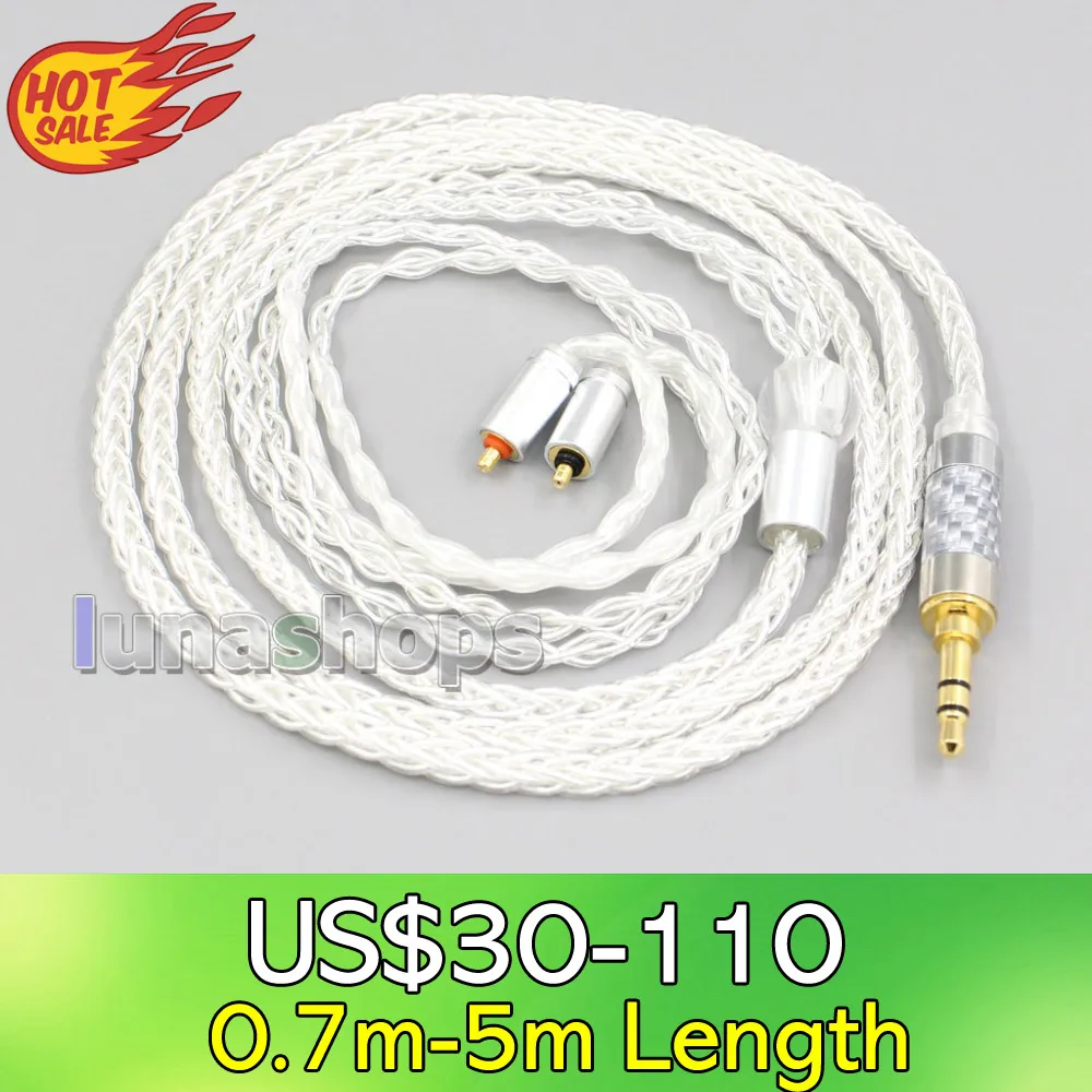 LN006575 3.5mm 2.5mm 4.4mm XLR 8 Core Silver Plated OCC Earphone Cable For UE Live UE6Pro Lighting SUPERBAX IPX