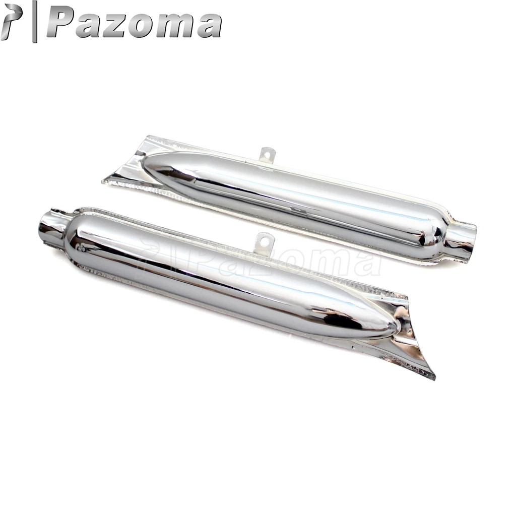 2pcs Motorcycle Retro Chrome Fishtail Exhaust Mufflers 750cc Rear Steel Exhaust Pipe Tube for BMW K750 M1 M72 R71 R12 Dnepr MT12