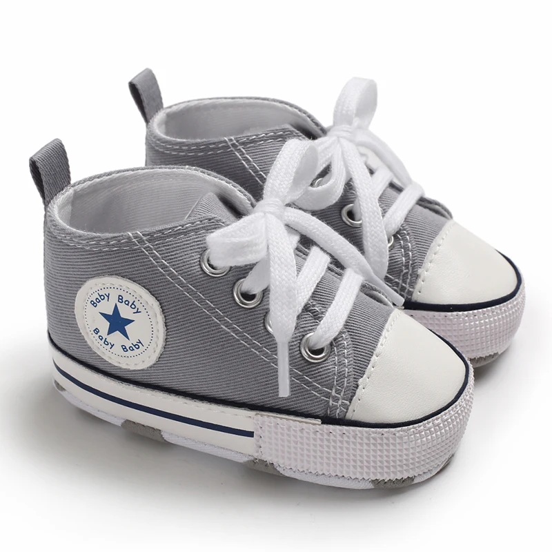 Canvas-Turnschuhe für Babys, Jungen und Mädchen, Lauflernschuhe für Kleinkinder, rutschfest, weiche Sohle, klassische Schuhe für Neugeborene, 0–18 Monate – Detail 29