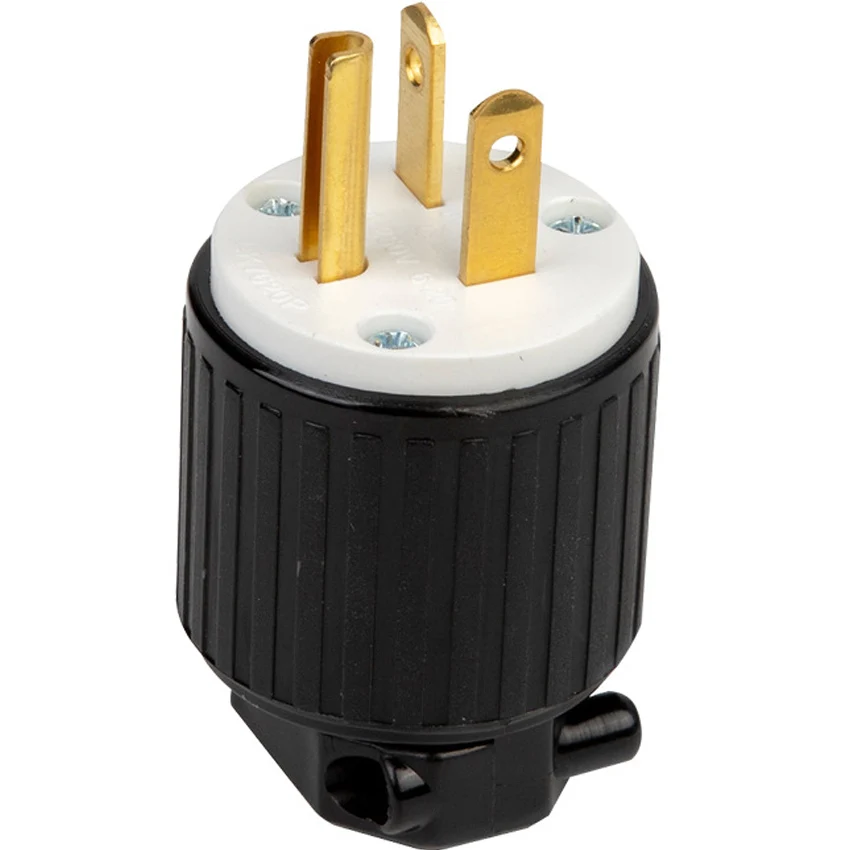 1 Stück Schwarzer NEMA L6-20P L6-20R US Kabelgebundener Industrie-Verlängerungsstromanschluss L5-20P L5-20R Amerika Montierter Verriegelungsstecker 20A – Detail 2