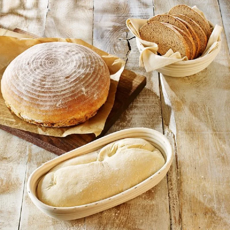 Round Bread Fermentation Rattan Basket Country Bread Baguette Dough Mass Proofing Tasting Proving Baskets Supplies