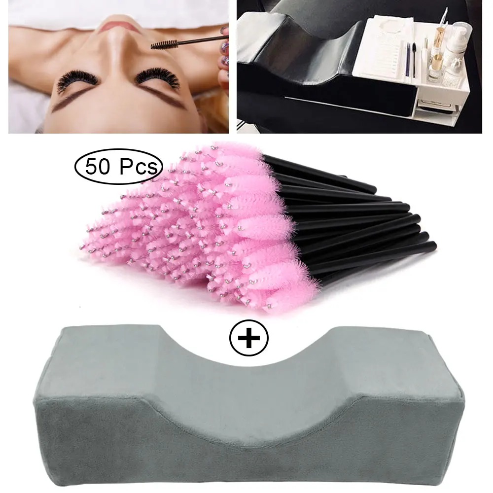 Profi Wimpern Verlängerung Kissen Kopfstütze Neck Unterstützung Lash Kissen und Microbrush Applikator Sanft Eye Patch Für Make-Up