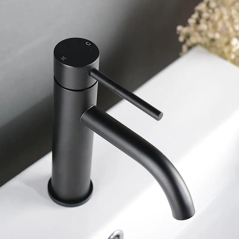 Brushed Rose Gold Bathroom Sink Faucet Deck Mounted Single Hole & Handle Cold And Hot Water Mixer Tap Brushed Gold