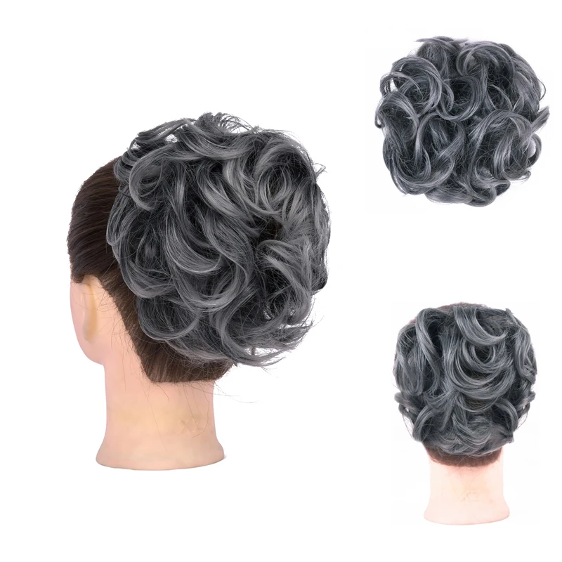 Chignon synthétique de 75 grammes, 1 pièce, chignon élastique