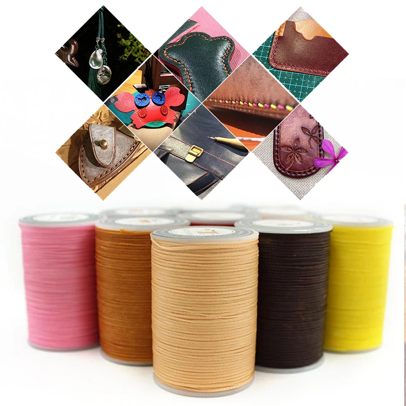 90 Meters 0.8mm Leather Waxed Thread Cord for DIY Handmade Hand Stitching Thread Flat Waxed Sewing Line Supplies