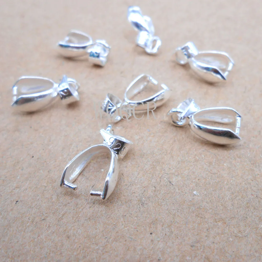 Brand New 50PCS 925 Sterling Silver Jewelry DIY Lot Size S 5*13MM Accessories 925 Thai Silver Hook For Necklace Components Top