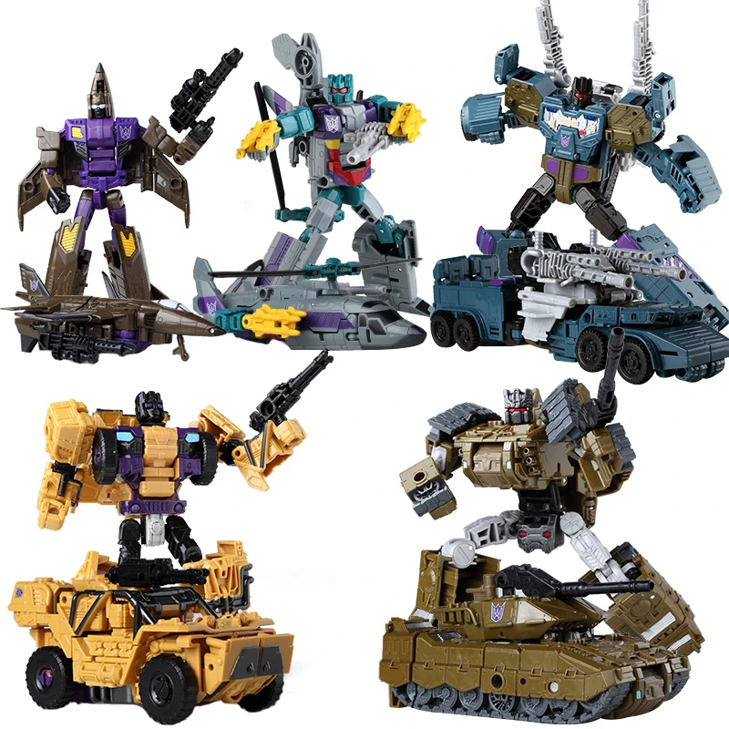 HaiZhiXing 5in1 Combiners Bruticus G1 Transformation Action Figure Toy Brawl Swindle Onslaught Model Deformation Car Robot Figma