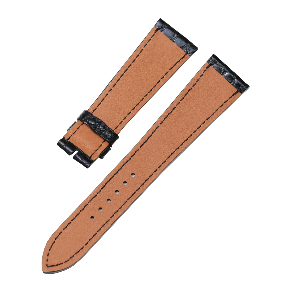 PESNO Suitable for Hermes AR7.710.220 AR4.910.330 Round Grain Crocodile Leather Watch Bands Alligator Skin Leather Watch Straps