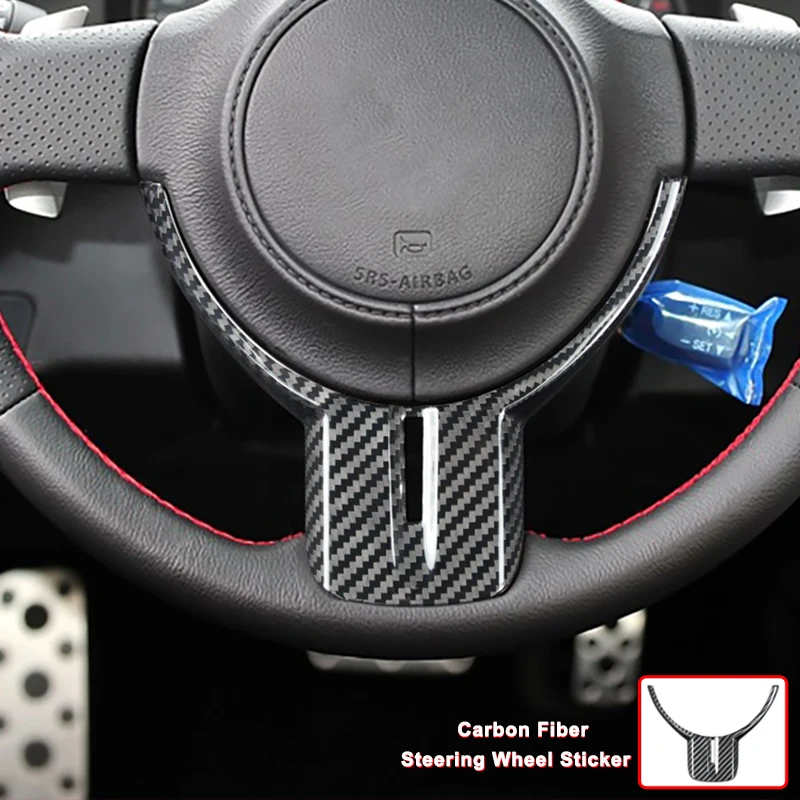 Real Carbon Fiber Steering Wheel Panel Cover Trim for Toyota 86 Subaru BRZ 2012-2016 Interior Accessories Car Modification Decal