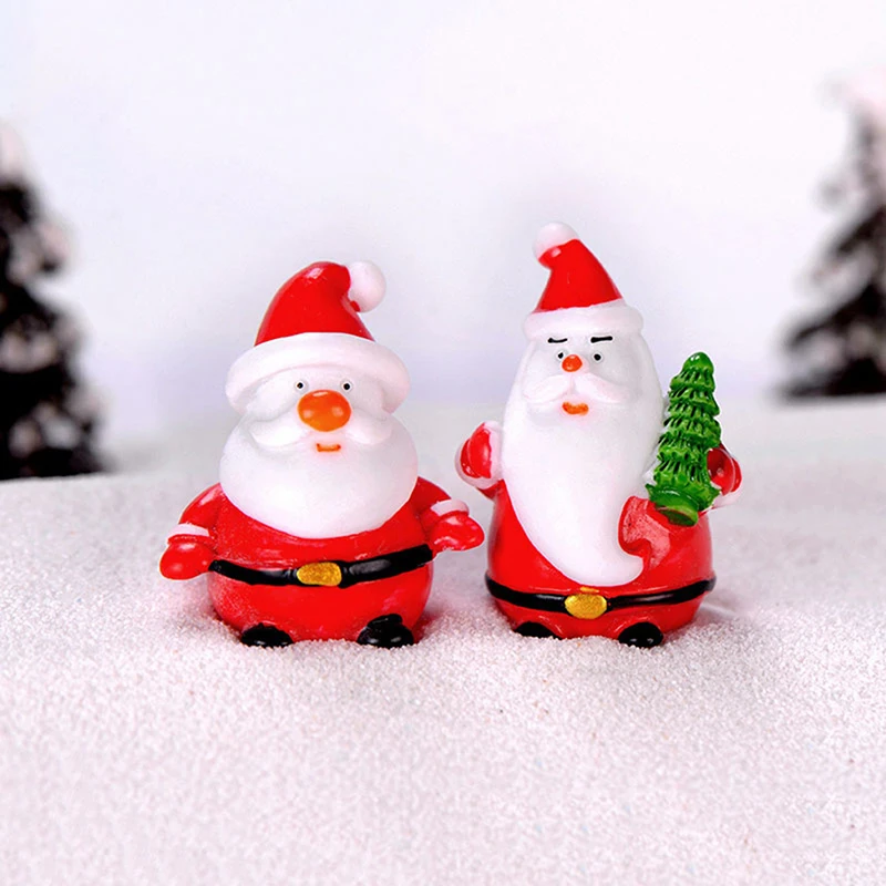 1PC Santa Claus Snowman DIY Miniature Figurine Xmas Garden Decor Micro Landscape