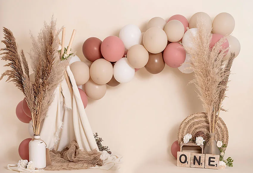 Фон для фотосъемки Mehofond розовый богемный стиль воздушный шар девочка 1-й День Рождения Вечеринка ребенок душ торт разбивать фон фотостудия