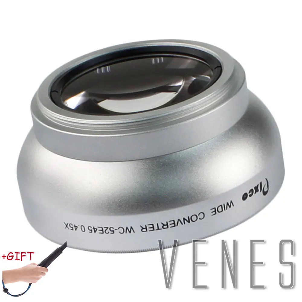 Gift! 52mm 0.45X Thread lens Magnification Telephoto Tele Converter Lens For Canon NIKON PENTAX DSLR SLR Camera (Silver)