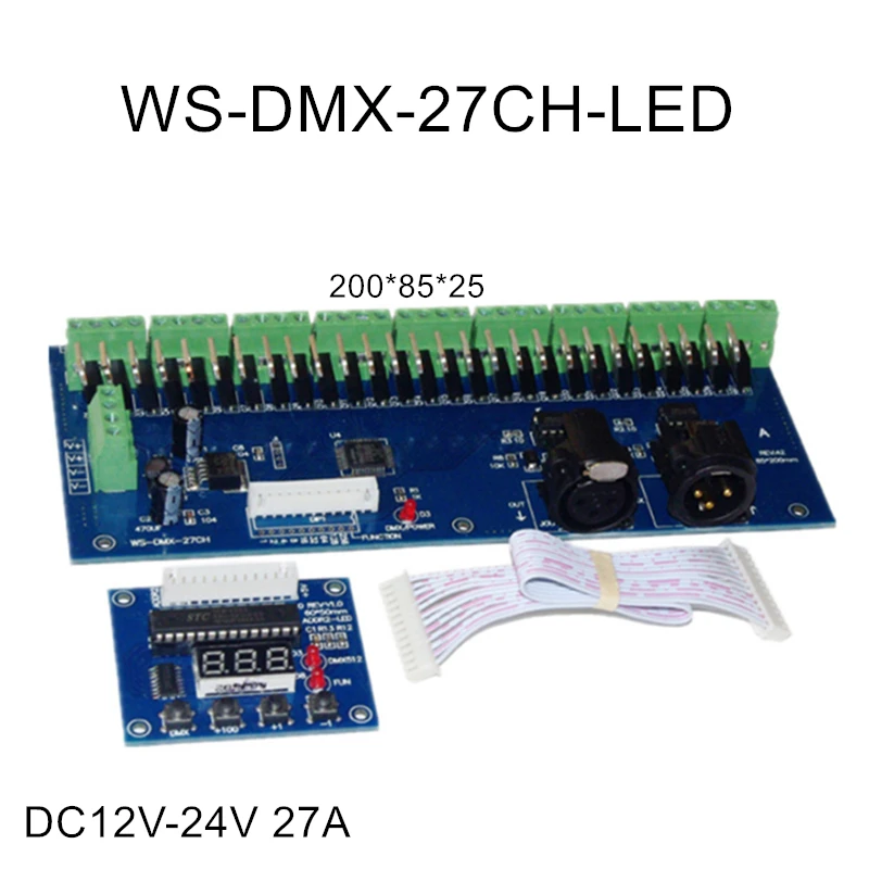 Imagem -03 - Dimmer Led Decodificador Controlador Led para Luzes Dmx512 Led Controlador de Tensão Constante Comum Ânodo Controlador Dc12v24v 27ch 18ch