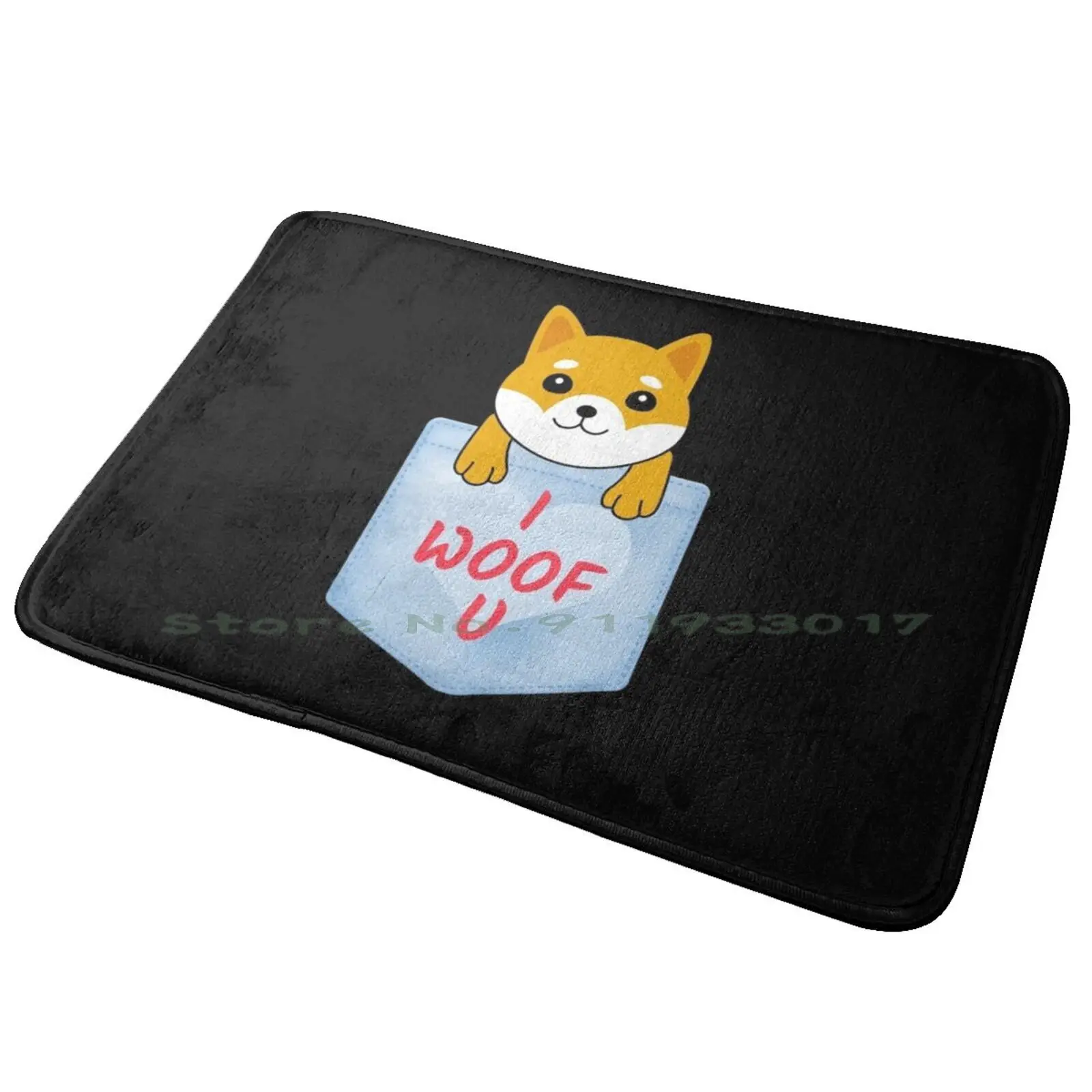 I Woof U! Entrance Door Mat Bath Mat Rug Reef Knot Bind Anchor Lighthouse Yachting Sailing Knot Marine Knot Shipping Boat Rope