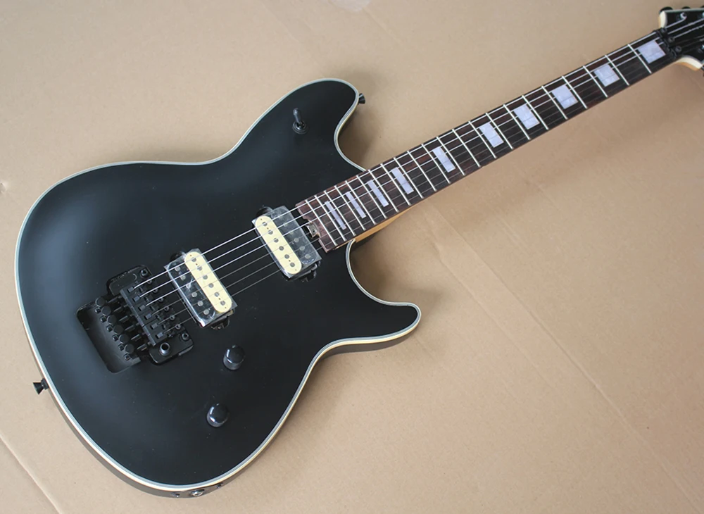 Factory Outlet-6 Strings Matte Black Electric Guitar with Tremolo Bar,Rosewood Fretboard