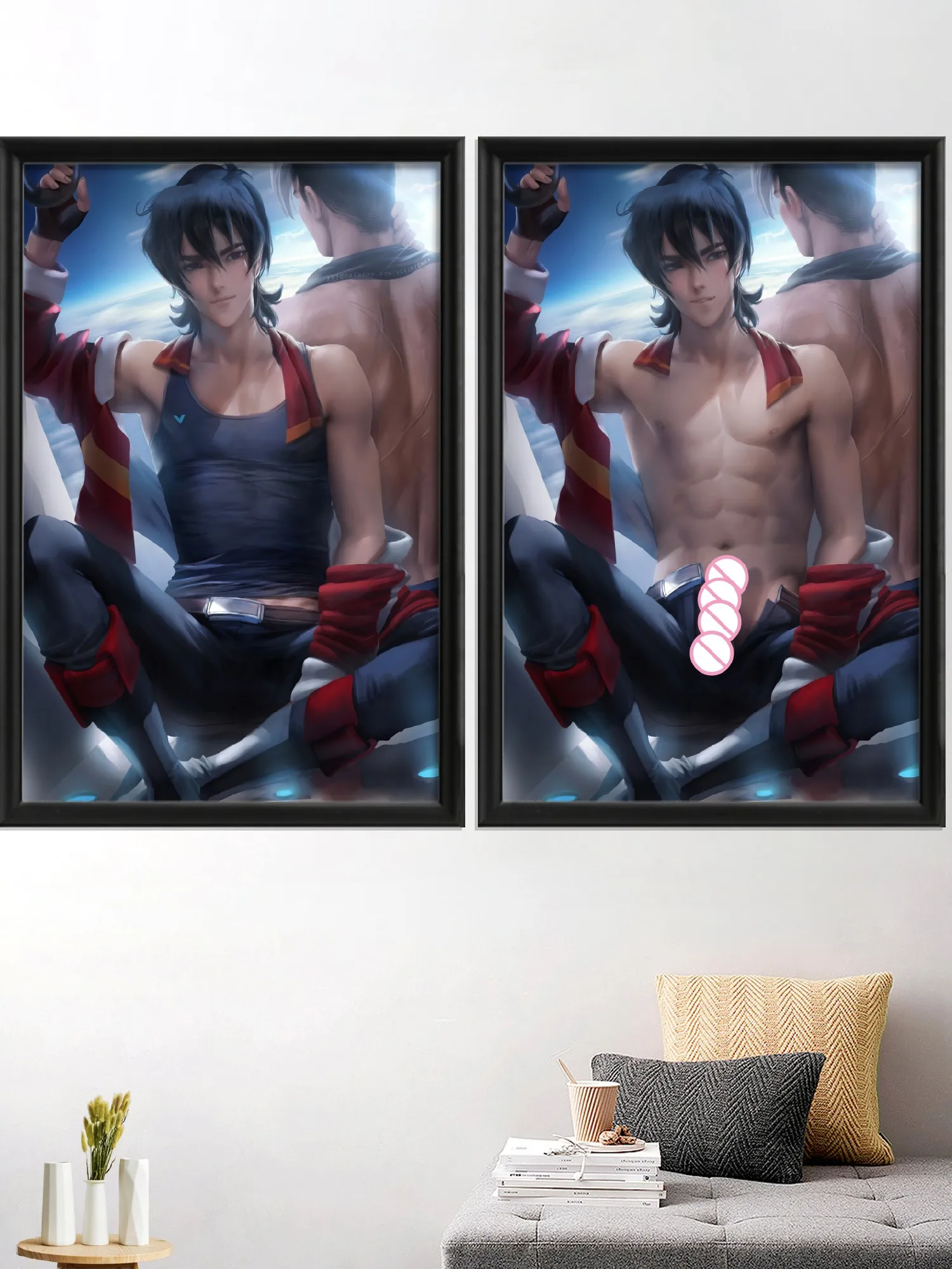 Keith Anime Cartoon Art-Poster, Shiro Prince, Lotus Game, Sexy Male Nude Art-Poster, Custom Silk Picture, Home Wall Decoration