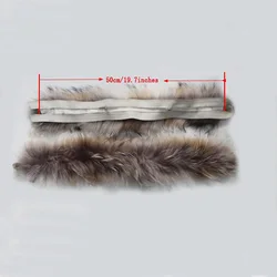 linhaoshengyue50cm Real Fur  Raccoon Fur Children Hood Collar  Collar  High-Quality Raccoon Fur  Fashion  Coat Collar Cap Collar