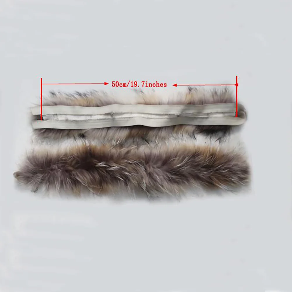 linhaoshengyue50cm Real Fur  Raccoon Fur Children Hood Collar  Collar  High-Quality Raccoon Fur  Fashion  Coat Collar Cap Collar