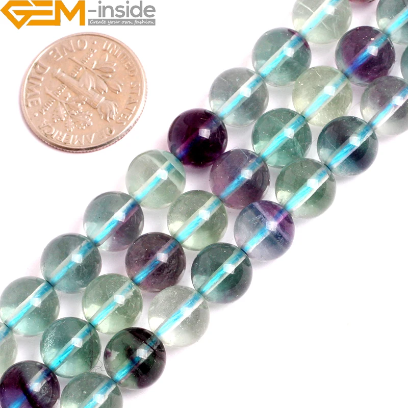 

Gem-inside Natural AAA Grade Rainbow Fluorite Quartz Beads For Jewelry Making 6-12mm 15inch DIY Bracelet Necklace