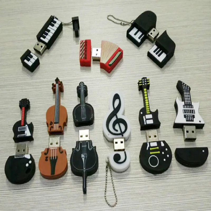 Wholesale Advertisement Creative Cartoon Musical note USB Flash Drive PVC Music Gift USB Flash Drive usb memory stick cute toy