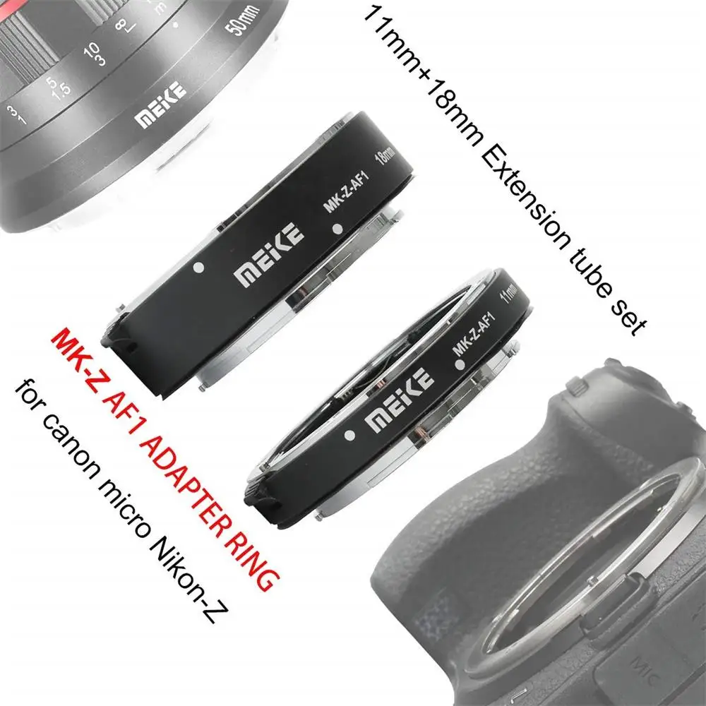 Meike MK-Z-AF1 Macro Extension Tube Set for Nikon Z-Mount Mirrorless Cameras Metal Material  Close-up Ring