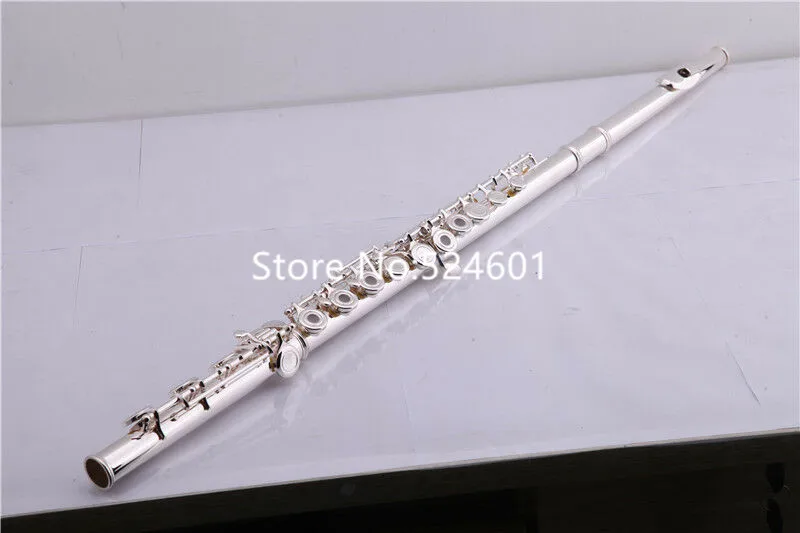 Brand New 17 open hole silver plated flute with Split E mechanism offset-G keys and B foot with Case Free Shipping