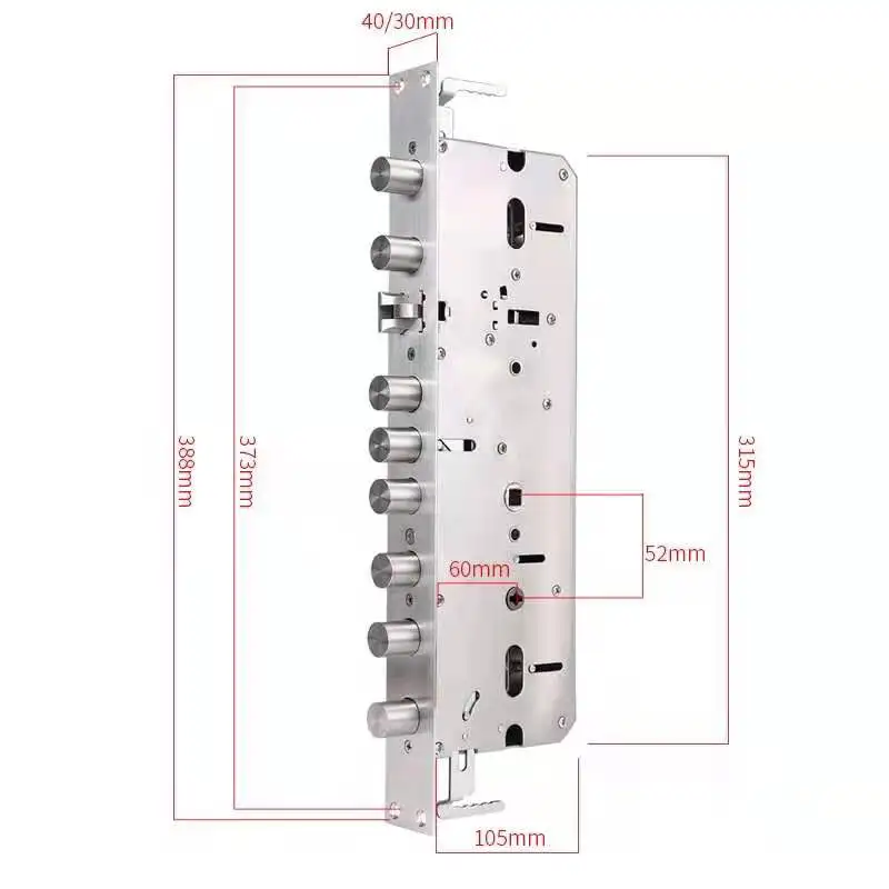 Cerradura inteligente tamaño del cuerpo 30/40x388, Material de acero inoxidable, cerradura de puerta antirrobo, accesorios de Hardware, 105mm, 90 mm