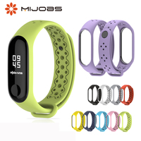 Mijobs Mi Band 3 Wrist Strap Sport for Xiaomi Mi Band 4 Silicone Strap Wristband Bracelet Accessories Miband 4 NFC Smart Watches
