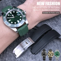 20mm 21mm 18mm 19mm Rubber watch band fit for Rolex Daytona Yacht Master oysterflex silicone strap Fine-tuning deployment buckle