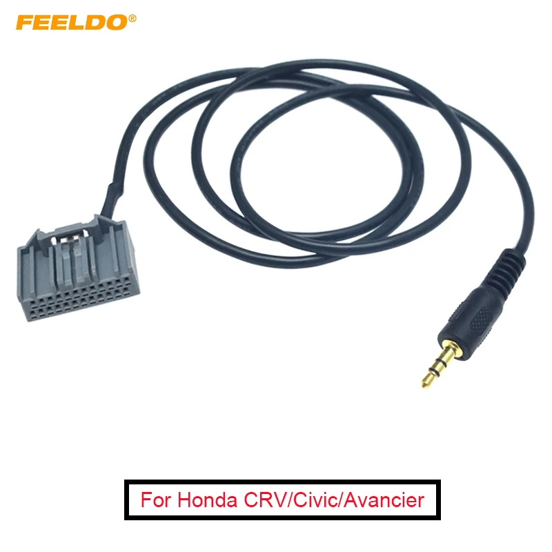 

FEELDO New Car 3.5mm Audio AUX-in Adapter 24Pin Connector Changer Cable For Honda CRV/Civic/Avancier/Vezel/Crider/Elysion Wire