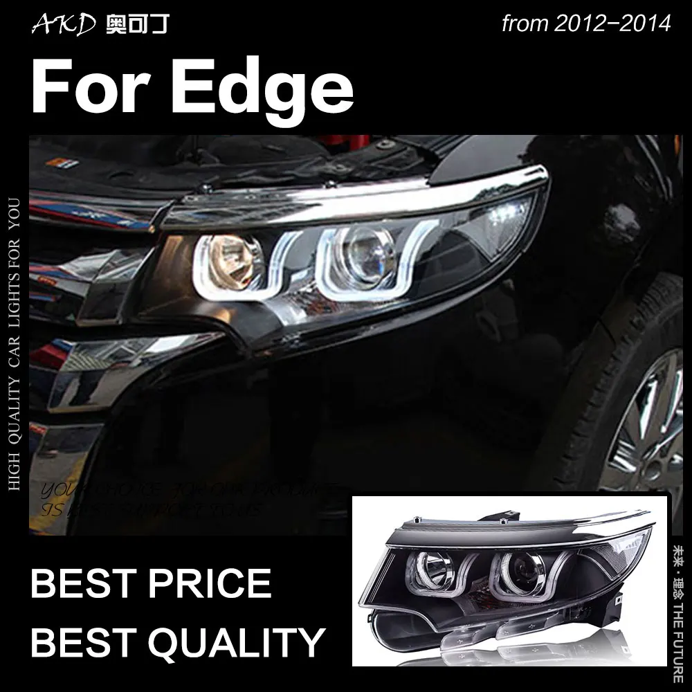 AKD Car Styling for Ford Edge Headlights 2012-2014 Edge LED Headlight DRL Hid Head Lamp Angel Eye Bi Xenon Beam Accessories