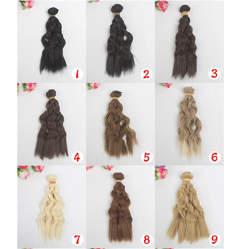 BJD Hair Curly 15CM*100CM BJD WIG For Dolls Synthetic Wig Free shipping hair for dolls handmade 1/3 1/4 Doll Accessories toys