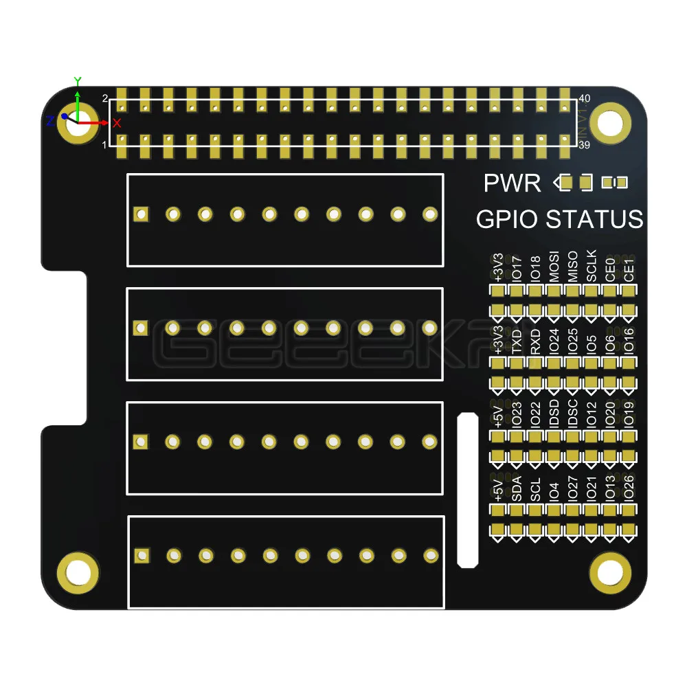 GeeekPi Raspberry Pi GPIO Screw Terminal Hat Expansion Board With Micro Led For Raspberry Pi 4B / 3B+ / 3B / Zero / Zero W