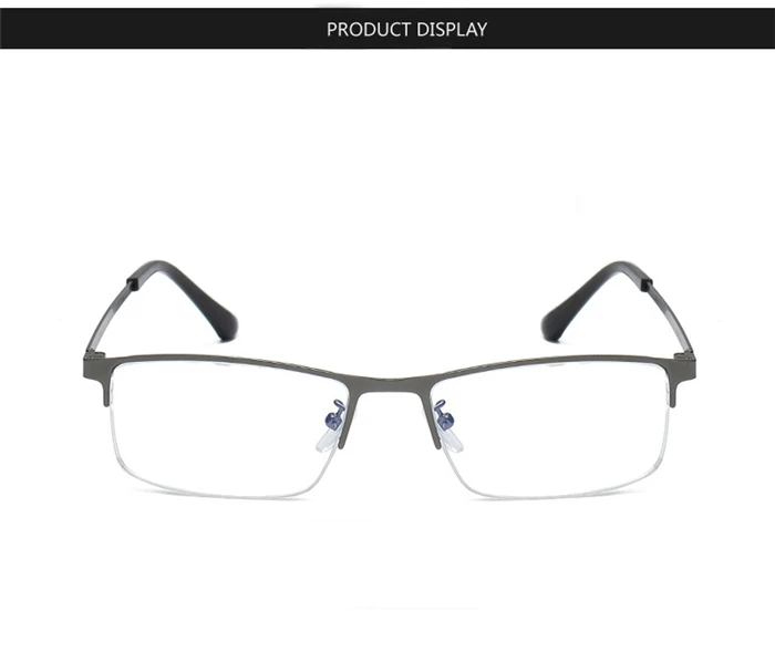 Halber Rahmen blauer Film Anti-Blaulicht kurzsichtige Brille Harz Linse Quadrat kurzsichtige Brille Frau Männer-1,0-1,5 bis-4,0 – Detail 7