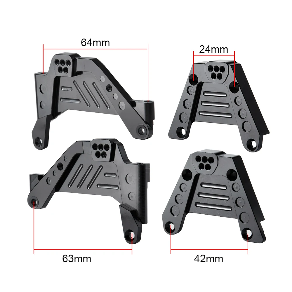 YEAHRUN 4 szt. Przednie tylne wieże amortyzatorów ze stopu aluminium do mocowania osiowego SCX10 III 1:10 samochód zdalnie sterowany RC Model