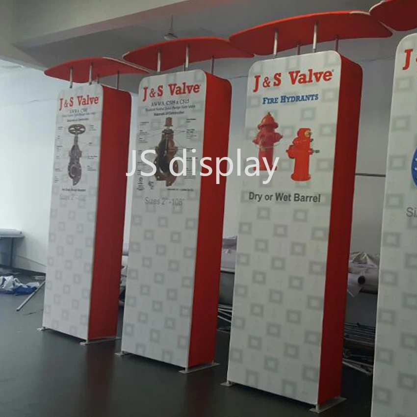 Portable Trade Show Tower Cubic Column Pop Up Display Booth with TV Brackets Custom Graphic Print