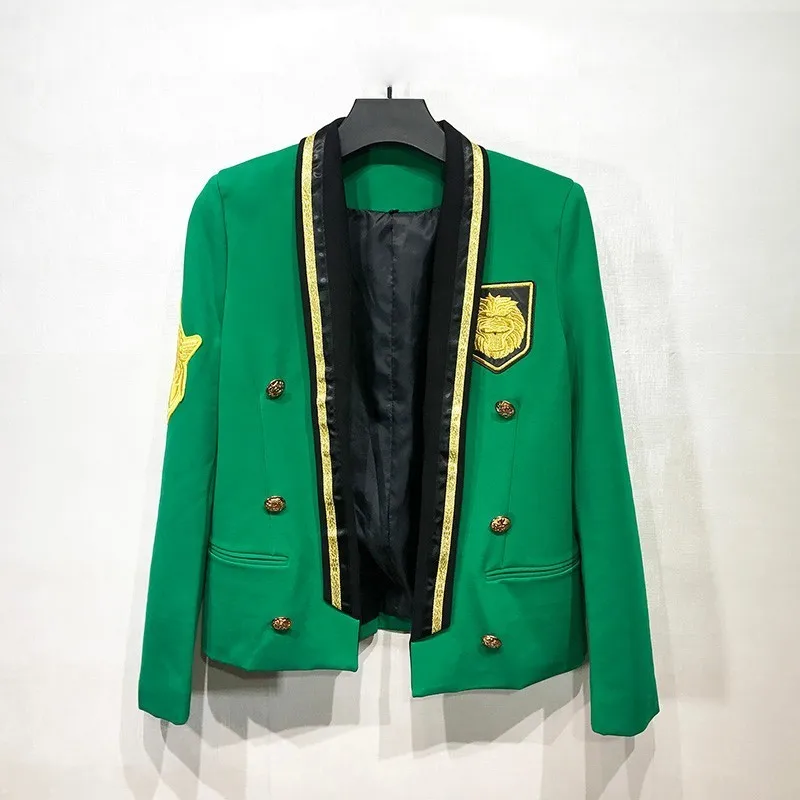 Gold Green / Thread Surround Insignia New Fashion Stage Suit Men Party Blazer Slim Fit Jacket Singer Coat Performer Coat