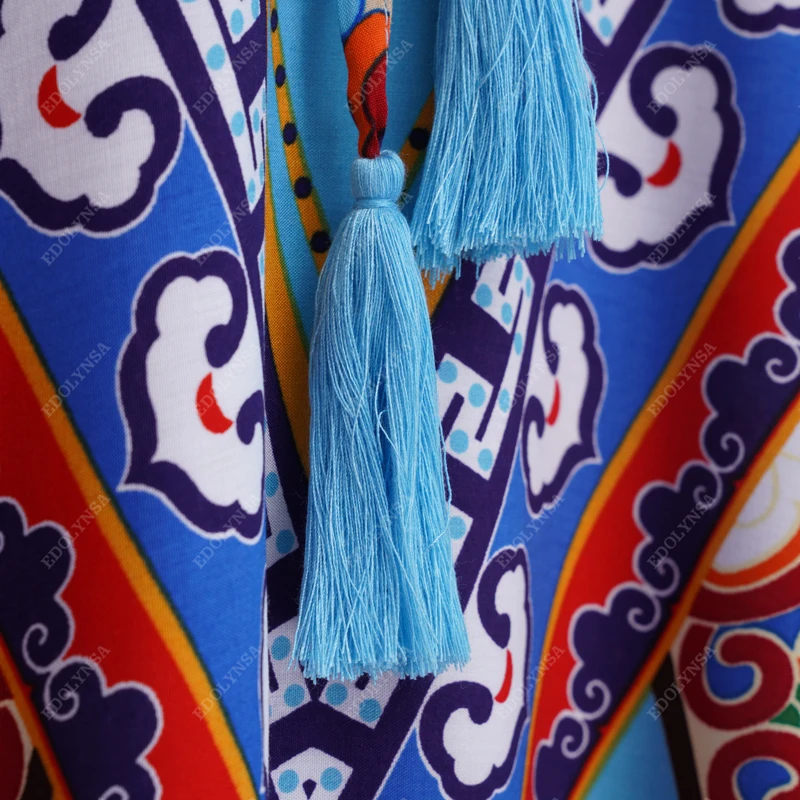 's Kaftan Beach Tunic Cotton Beach Cover up Saida de Praia Swimsuit Women Bikini Cover up Pareo Sarong Beachwear # Q956