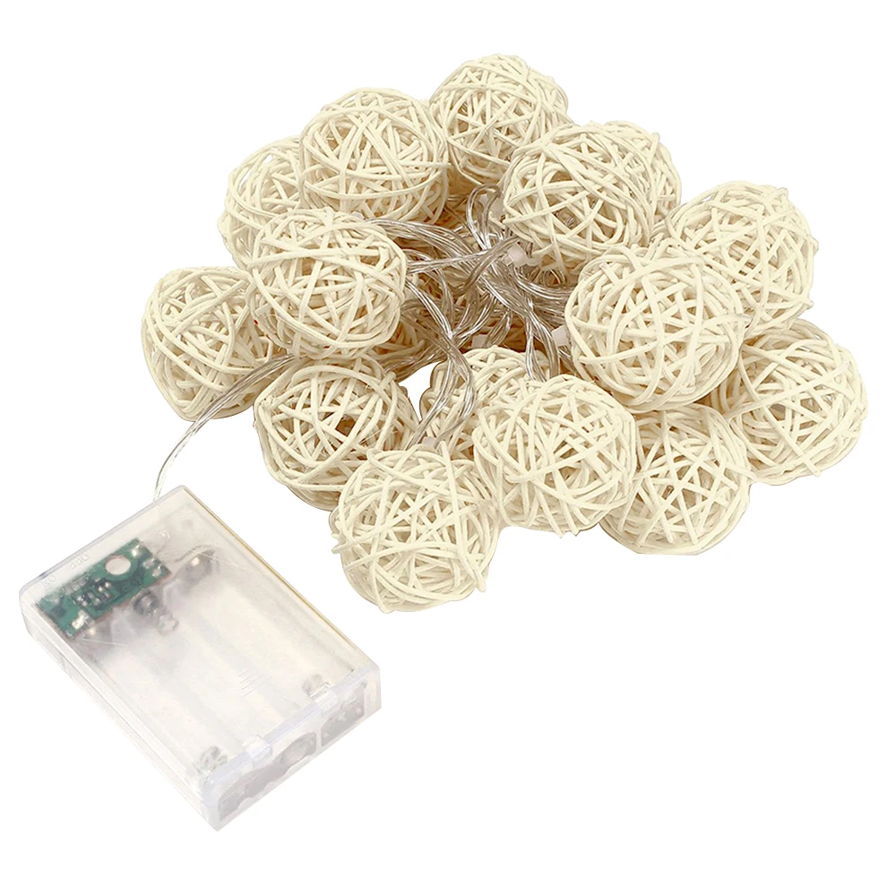 10/20/40 LED Rattan Ball Fairy String Lights Battery Operated LED Rattan Ball Light for Wedding New Year Party Room Decoration