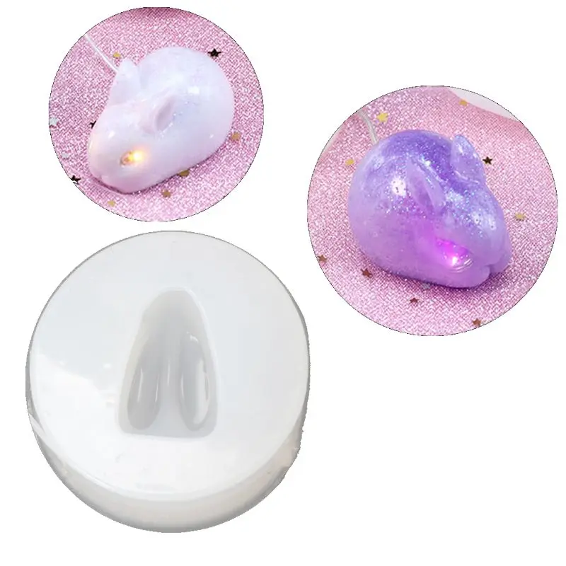 Cute 3D Rabbit Pendant Silicone Mold Epoxy Resin Mold Jewelry Making Tools