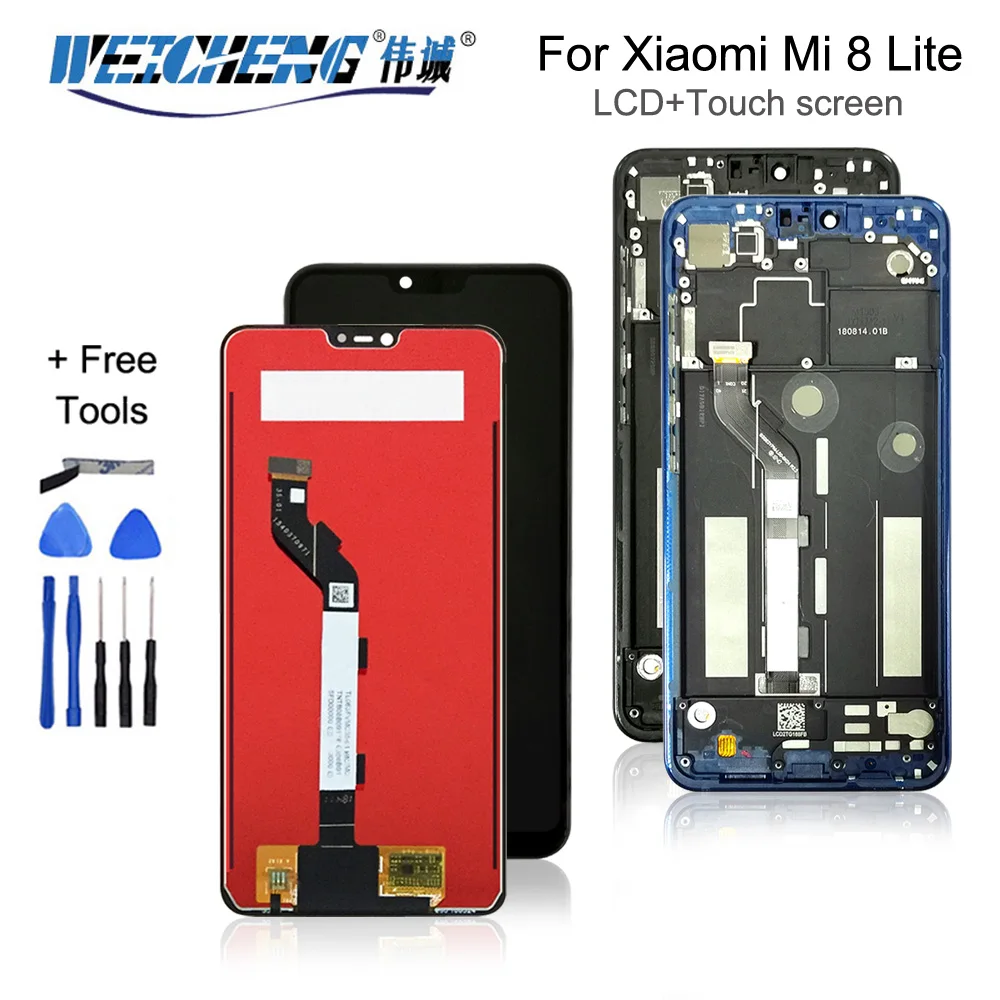 

6.26"For Xiaomi Mi 8 Lite LCD Screen Display With Frame+Touch Panel Digitizer Frame For Mi8 Lite MI 8X LCD Frame