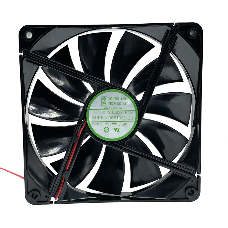 Reemplazo del ventilador de refrigeración del chasis DFB13512H, 135mm, PSU, DC 12V, 0.28A, 1800RPM, 13525, 135x135x25mm, 2 cables, rodamiento de