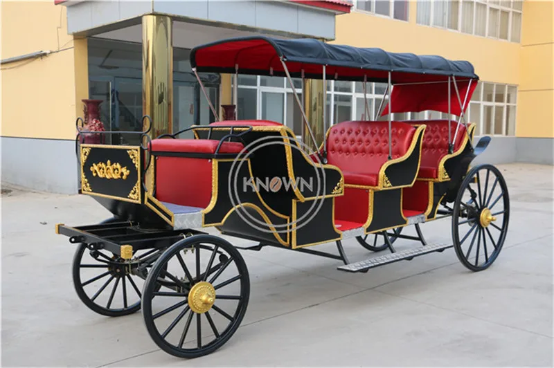 Horse Drawn Saddle Wedding Carriage Royal Classic Caleches Sightseeing Cart For Sale European Style