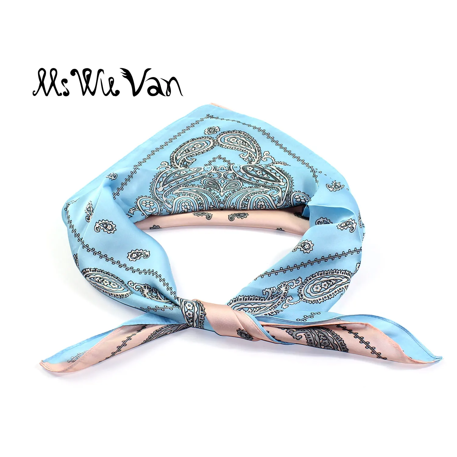 Paisley Bandana Square Silk Scarf Satin Winter Scarves For Women Men Print Pastel Luxury Patchwork Ladies Decorative 70cm x 70cm