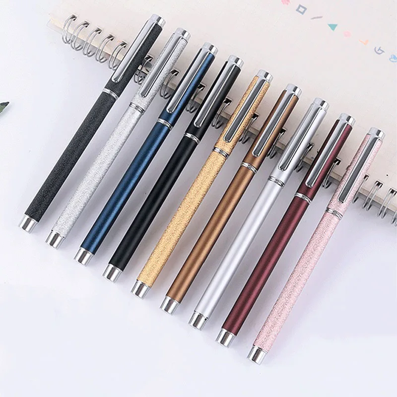 High Quality Business Office Metal Signing Pen Student Colorful Matte Gel Pen Stationery Advertising Gift Custom Logo