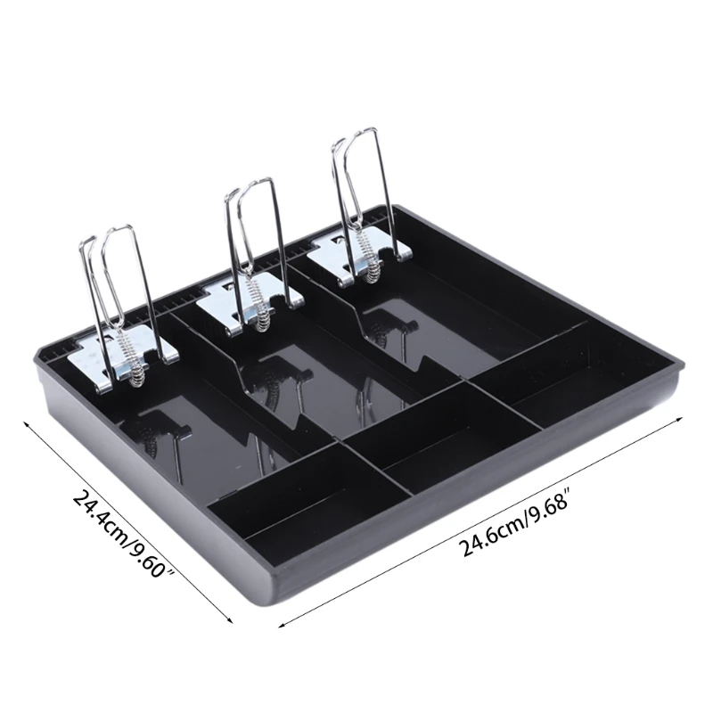 Cabinet Cash Drawer Register Insert Money Tray 3/4/5 3/4 Compartments Storage Box Replacement Metal Clip Cashier