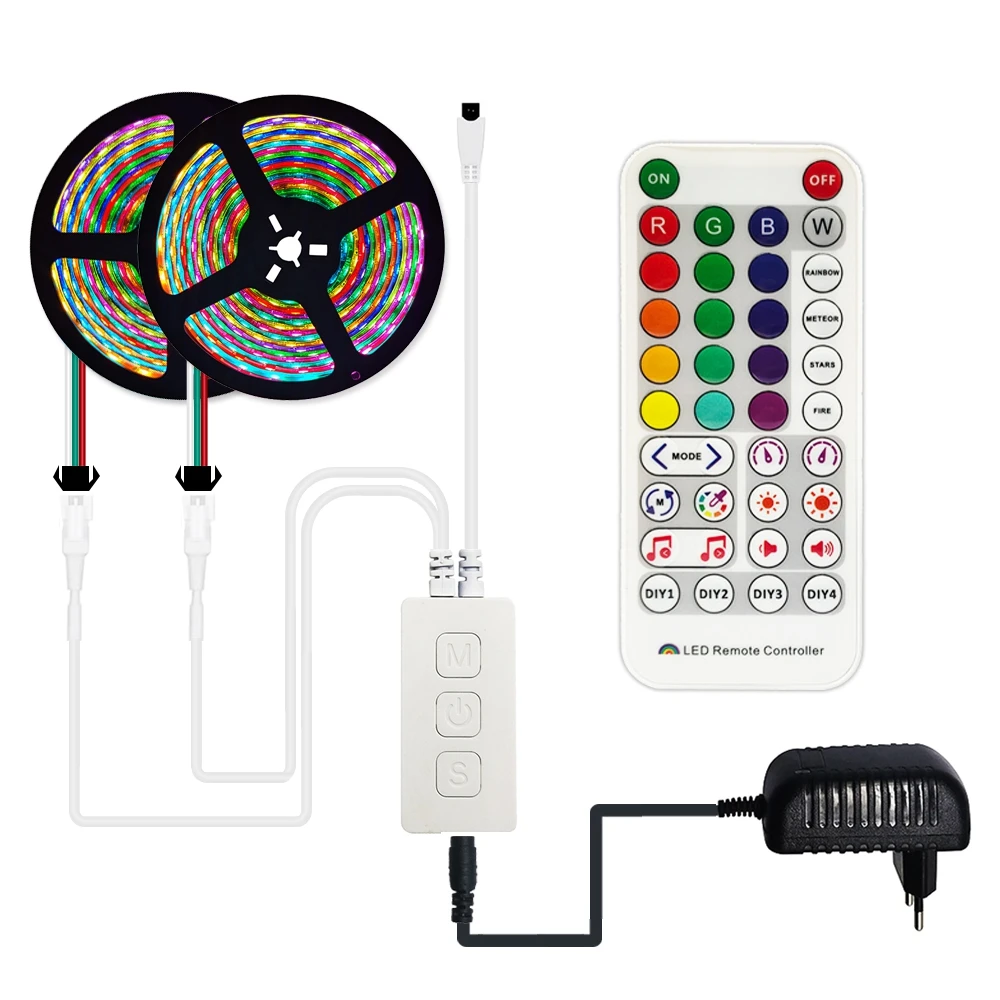 SP511E Led Controller Dual Output Music Smart Alexa Voice Wifi APP Control For All 3Pin Individually Addressable 5050 RGB Strip