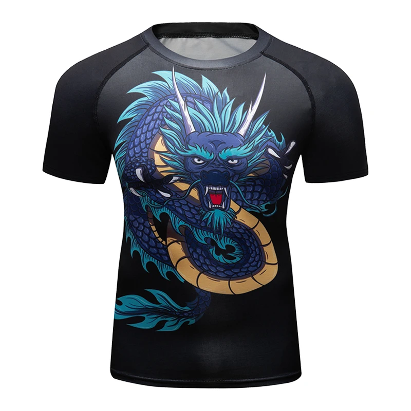 Sportswear men T-shirt 3D printing ant pattern novel and simple, elastic compression and quick-drying fitness bodybuilding shirt